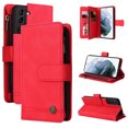 thumbnail image 1 of Case for Samsung Galaxy S21 5G Cover Zipper Pocket Wallet Case Magnetic Protective - Red, 1 of 5