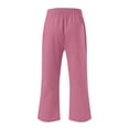 thumbnail image 5 of Penkiiy Legging Capri Décontracté Léger Extensible pour Femme avec Poches, P, Rose, 5 of 5