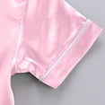 thumbnail image 4 of Kids Girls Silk Pajamas Set Solid Printed Button Down Solid Tops T Shirt Shorts 2PCS Summer Girls Outfits Set Pj For Girls 6-7, 4 of 6