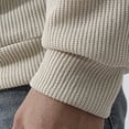 thumbnail image 4 of LOVZFMLL Vestes pour Hommes Décontractées Sport Manches Longues Couleur Unie Col Ras du Cou Chandail Chandail Base, 4 of 8