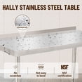 thumbnail image 4 of BeesClover Stainless Steel Table for Prep & Work with Backsplash, Kitchen Heavy Duty Table with Adjustable Under Shelf and Foot for Restaurant, Home and Hotel, 4 of 6