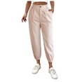 thumbnail image 1 of WEAIXIMIUNG Womens Dress Pants Straight Leg with Pockets Women's Solid Color Zipper Slacks with Angled Pockets, 1 of 6