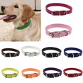 thumbnail image 1 of Faux Leather Pure Color Cute Dog Pet Cat Puppy Collar Neck Adjustable Buckle, 1 of 10