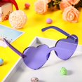 thumbnail image 3 of ORUYROP Heart Shape Sunglasses Rimless Transparent Heart Glasses Colorful Party Favors, 3 of 7