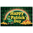 thumbnail image 1 of St Patricks Day Backdrop Banner Photography Props Party Decorations Green Background Wall Decor Shamrock Rainbow Holiday Celebration Event Display, 1 of 4