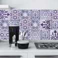 thumbnail image 2 of MAWCLOS Decals Peel And Stick Tile Sticker Backsplash Tiles 24 Pack Removable Wall Stickers PVC Floral Moroccan Waterproof DIY Style 4 3.94x3.94"/10x10cm, 2 of 8