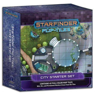Paizo PZO7503 Starfinder Pawns Flip-Tiles City Starter Set