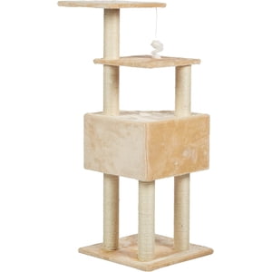 51" Cat Tree Condo for Cats, Multi-Level Cat Tower with Sisal Scratching Posts, Cat House & Perches, Beige