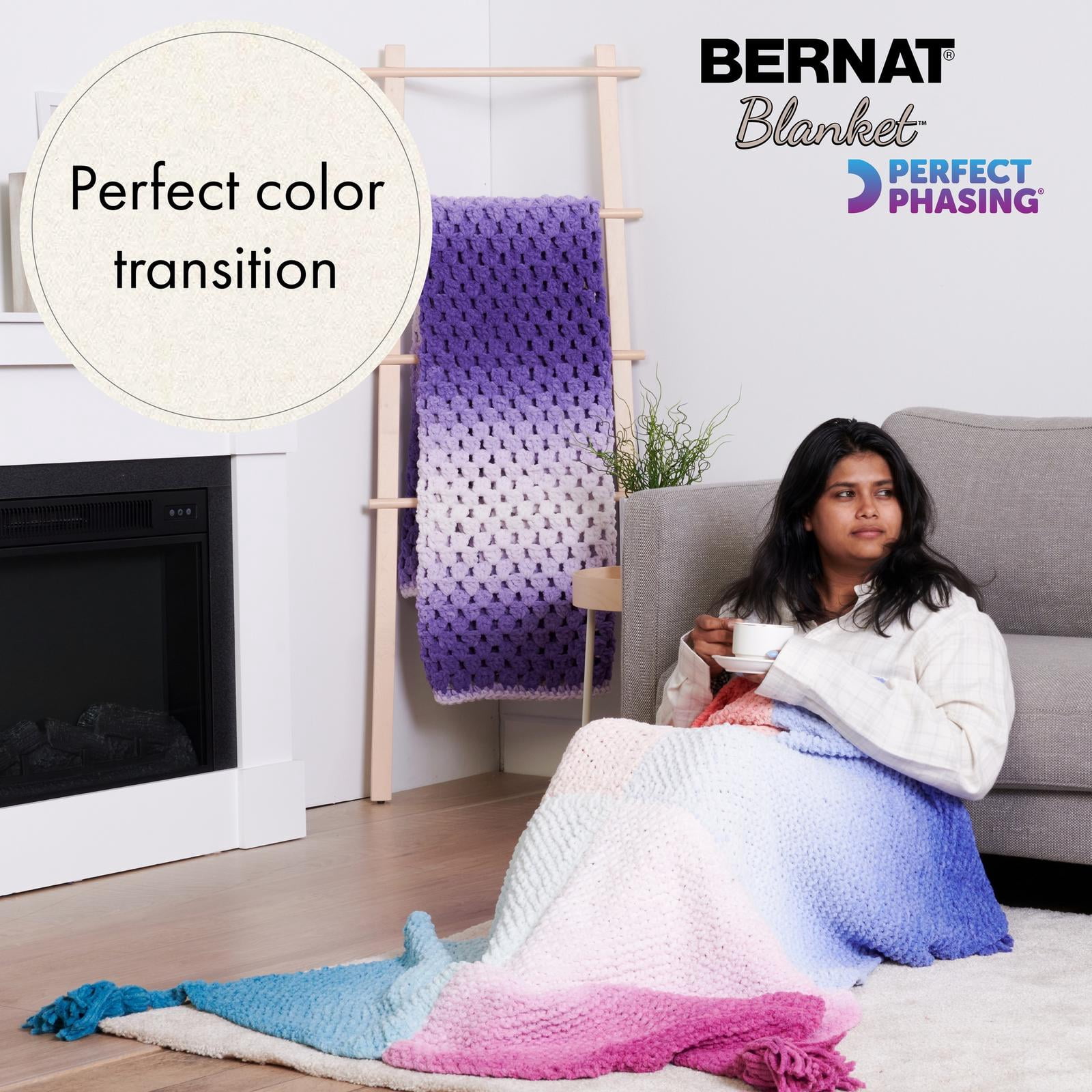 "Bernat® Fil de Phasage Parfait pour Couverture Polyester #6 Super Volumineux, 10,5 Oz/300 G, 220 Yards"
