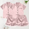 thumbnail image 2 of B91xZ Ensemble de Pyjama pour Femmes à Manches Courtes, Chemise Boutonnée, Ensemble de Pjs de Nuit Deux Pièces, Ensemble de Shorts de Pjs avec Poches, Rose TG, 2 of 4