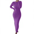 thumbnail image 1 of WTXUE Robe à Manches Longues, Robe Chandail d'Automne et d'Hiver à Manches Longues en Laine, Robe Grande Taille, Robe en Lin, Robe Violette, Violet 3TG, 1 of 3