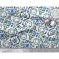 thumbnail image 2 of Soimoi Tissu de Crêpe de Polyester Couronne, Feuilles & Fleurs Roses Imprimés par Yard 42 Pouces de Large, 2 of 3
