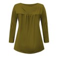 thumbnail image 5 of Yuyuzo Womens Fall Shirts Long Sleeve Casual Scoop Neck Buttons Ruffled Tunic Tops Flowy Blouses, 5 of 5