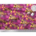 thumbnail image 3 of Soimoi Pink Cotton Cambric Fabric Text,Heart & Triangle Geometric Print Fabric by Yard 56 Inch Wide, 3 of 3