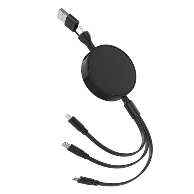 Transemion 5-In-1 Portable USB Charging Cable Charging Cables 1.1 Long, Fast Charging Cable 100W Charging, Cable Compatible black