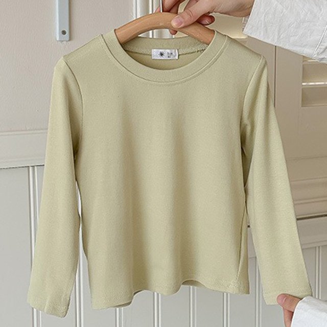 RXIRUCGD Chemise de Base Décontractée pour Enfants 1-12 Ans Manches Longues Col Rond (Vert, Taille:10-12 Ans)