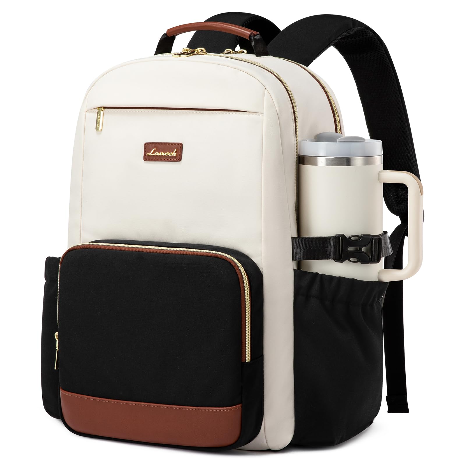 LOVEVOOK Laptop Backpack for Women with Pouch Pocket for Large Capacity Cup,17 Inch Laptop Computer Bag Travel Backpack Purse,Waterproof Work Busines