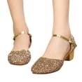 thumbnail image 3 of Little Girls' Sandals Low Heels Sparkling Performance Princess Shoes for Girls Size 5.5-6T, 3 of 4