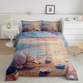thumbnail image 3 of YST Watercolor Beach Bedding Set, Coastal Sea Shell Theme, 7-Piece, Full Size, 3 of 6