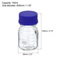 thumbnail image 2 of Unique Bargains 100mL Clear Reagent Media Graduated Glass Storage Bottle Blue Cap 4 Pack, 2 of 5