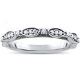 thumbnail image 1 of 1/4ct Diamond Wedding Ring Womens Stackable Anniversary Ring 14k White Gold, 1 of 3