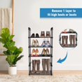 thumbnail image 2 of Shoe Rack 5/8 Tiers Metal Shoes Storage Organizer Easy Assembled Multifunctional Shoe Rack for Hallway Bedroom Entryway Living Room, 2 of 10