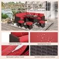 thumbnail image 3 of AECOJOY Ensemble de Mobilier de Jardin 7 Pcs en Rotin PE, Comprenant un Canapé d'Angle, une Table et un Mobilier de Jardin Rouge., 3 of 7