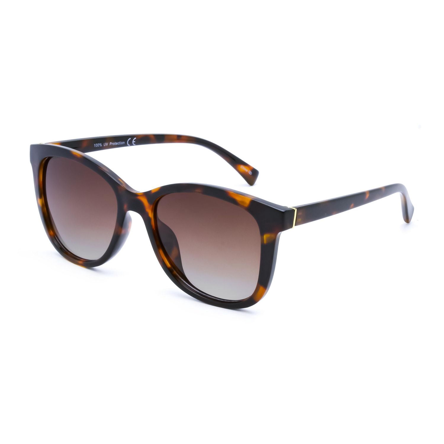 Time & Tru Jungle Tort and Gold Polarized Square Sunglasses