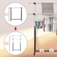 thumbnail image 2 of Support à Vêtements à Double Tige Extensible, Support Ordonné Ajustable en Métal sur Roulettes, Étagère à Vêtements pour Suspendre des Vêtements (Hauteur et Largeur Ajustables), 2 of 8