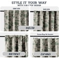 thumbnail image 3 of Vargottam Cotton Curtains for Windows - 3-in-1 Rod Pocket/Back Tab Short Window Drapes - Light Filtering Cotton Panels - Set of 2, 52"x63" - Floral Vine Pattern (Green), 3 of 8