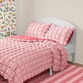 thumbnail image 2 of Mainstays Kids Microfiber Pink Solid Puffy Comforter Set, Full/Queen, 3 Pieces, 2 of 7