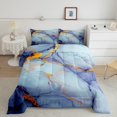 thumbnail image 3 of YST 7 Pcs Marble Comforter Set Full Size, Stone Pattern Fluid Bed In A Bag With Flat Sheet And Fitted Sheet For Adults, Liquid Quicksand Metallic Marble Bedding Set With Pillowcases & Shams, 3 of 5