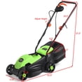 thumbnail image 2 of Costway 12 Amp 13-Inch Electric Push Lawn Corded Mower With Grass Bag Green, 2 of 10