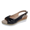 thumbnail image 2 of Cameland Sandales à Talon Grand Nœud Talon Compensé Décontractées Sandales à Bout Ouvert Chaussures pour Femmes, 2 of 6
