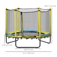 thumbnail image 3 of Qaba Kids Trampoline, Indoor Outdoor Trampoline with Enclosure Net, Yellow, 3 of 10