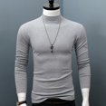 thumbnail image 1 of Winter Warm Men Mock Neck Basic Plain T-Shirt Blouse Pullover Long Sleeve Top, 1 of 5