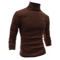 thumbnail image 1 of INSPIRE CHIC Chandails pour Hommes, Chandail à Col Roulé, Manches Longues, Extensible, Coupe Ajustée, Hauts 50 Brun, 1 of 8