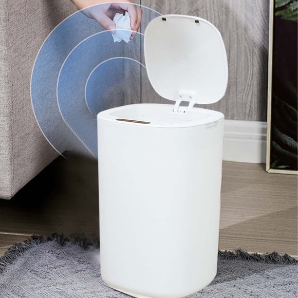 RKSTN Trash Can Trash Can with Automatic Lid Touchless Wireless Intelligent Induction Dustbin Portable Car Garbage Can Kitchen Gadgets