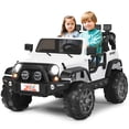 thumbnail image 2 of Patiojoy 12V Electric Kids Ride On Truck Toys 2 Seater Jeep Car with Remote Control White, 2 of 9
