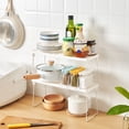 thumbnail image 4 of Étagère d'Armoire Empilable Extensible pour Comptoir de Cuisine et Organisation du Garde-Manger, Blanche, Modulaire, Pliable, Empilable, Rangement pour Assiettes, Tasses, Vaisselle et Garde-Manger, 4 of 4