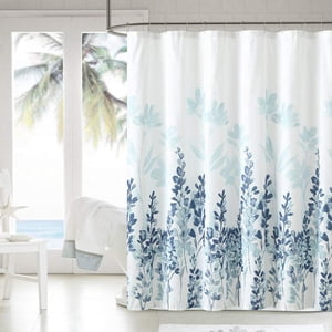 Fabric Shower Curtain 72x72 Inch Heavy Weighted Flowers Shower Curtain Liner Waterproof Polyester Stall Curtains with 12 Hooks for Bathroom Showers, Bathtubs