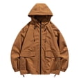 thumbnail image 1 of RXIRUCGD Veste de Montagne pour Femmes, Coupe-Vent Chaude, Décontractée, Marron, Taille : 2TG, 1 of 2