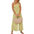 thumbnail image 1 of Women Romper Sleeveless Off-Shoulder Neck Wide-Leg Trousers, 1 of 2