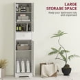 thumbnail image 4 of HOMCOM Armoire de Rangement de Salle de Bain Haute Armoire de Salle de Bain Mince avec Portes Blanc, 4 of 10