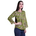 thumbnail image 3 of Moomaya Haut à Manches Longues Imprimé avec Patte de Boutonnage, Col Rond, Tunique d'Été Décontractée pour Femme, 3 of 5