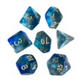 thumbnail image 1 of KLKCMS 7 Pieces Acrylic Polyhedral Dice Party Game D4-D20 for Role Playing Game Blue, 1 of 5