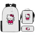 thumbnail image 5 of New schoolbag cute Hello Kitty backpack lunch bag pencil case three-piece set, 5 of 5