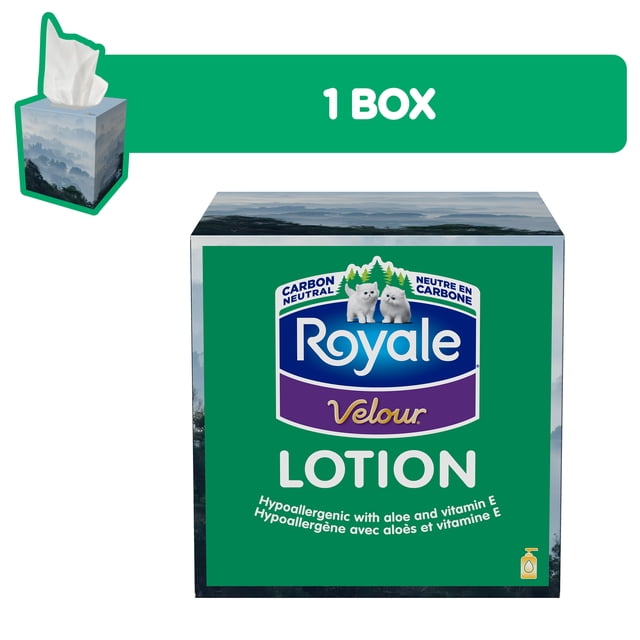 Royale Velour 3 Ply Facial Tissue, 1 box, 54 Tissues