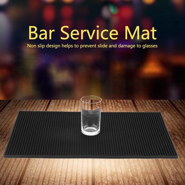 PVC Bar Mat, 1pc Couleur Noire Douce Imperméable à l'Eau PVC Bar Coaster Construit pour les Professionnels