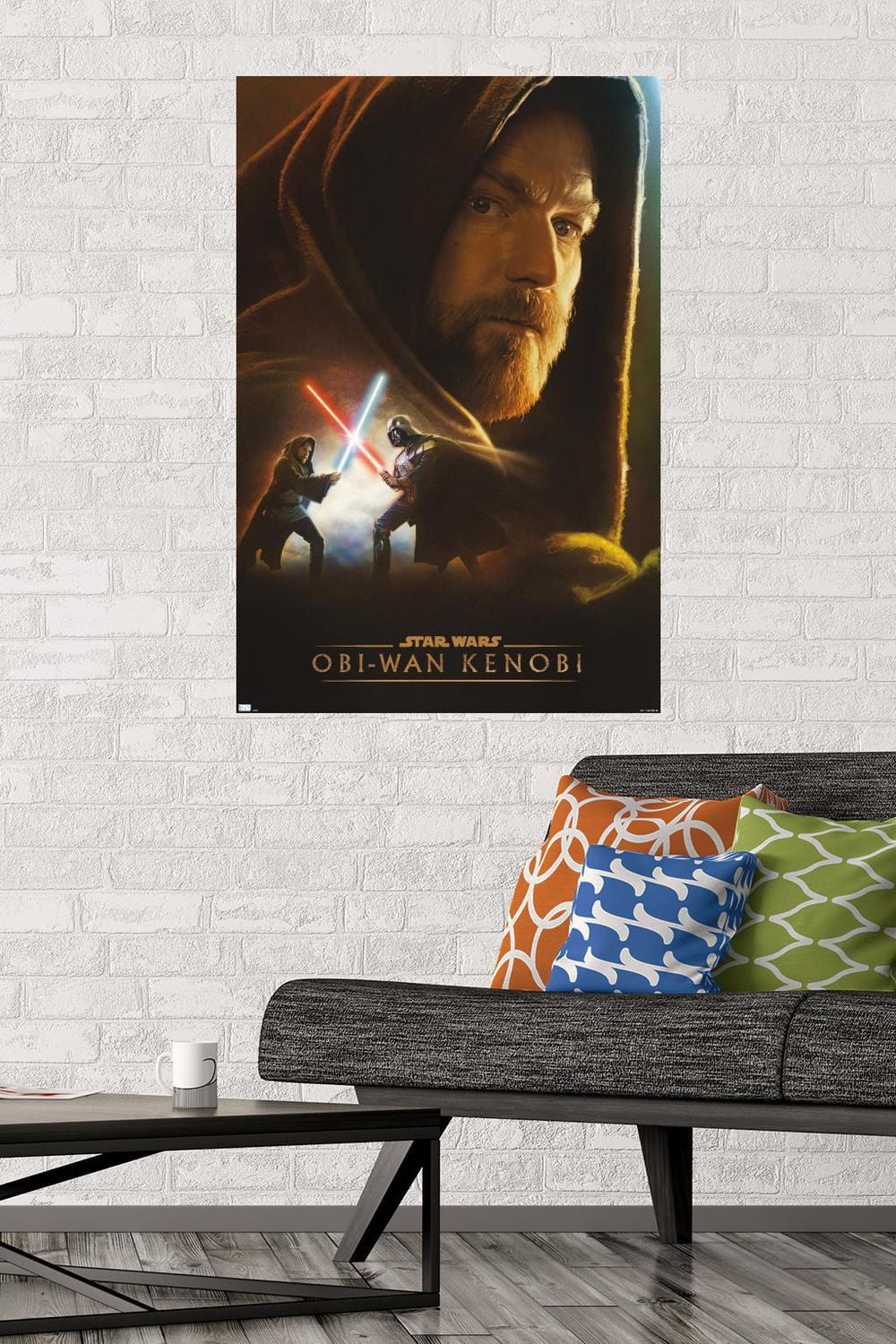 Star Wars: Obi-Wan Kenobi – Collage d'Obi Wan 22,375" x 34" Affiche Murale avec Cadre Magnétique en Bois de Hêtre, par Trends International